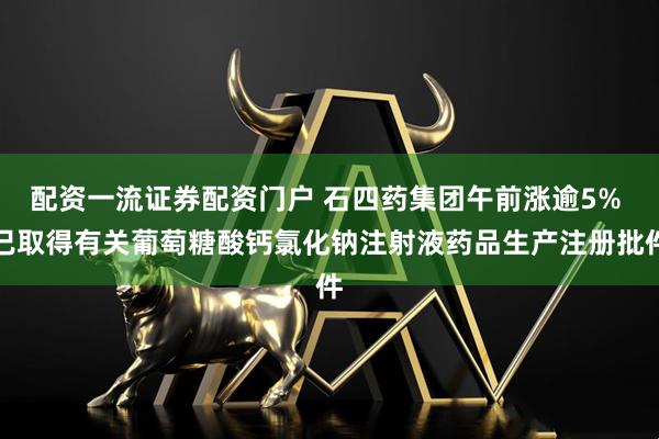 配资一流证券配资门户 石四药集团午前涨逾5% 已取得有关葡萄糖酸钙氯化钠注射液药品生产注册批件